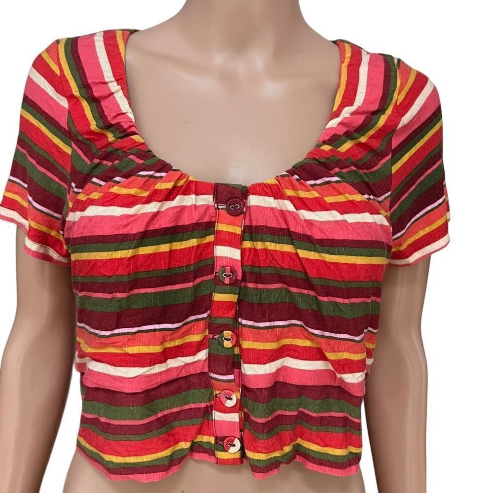 BCBG striped cropped top size S